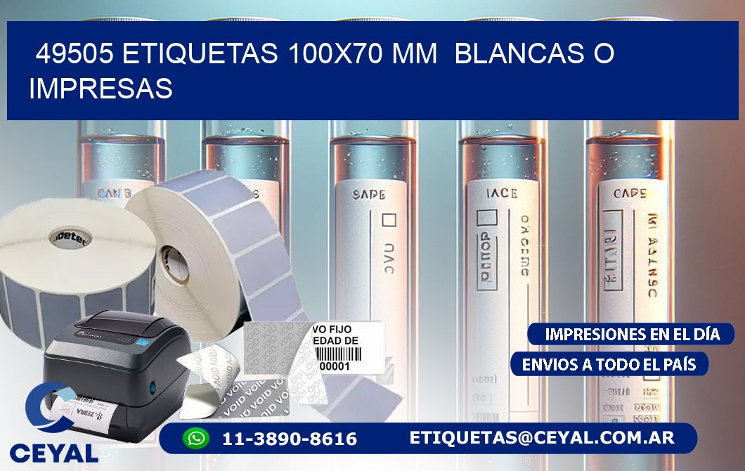 49505 ETIQUETAS 100x70 mm BLANCAS O IMPRESAS