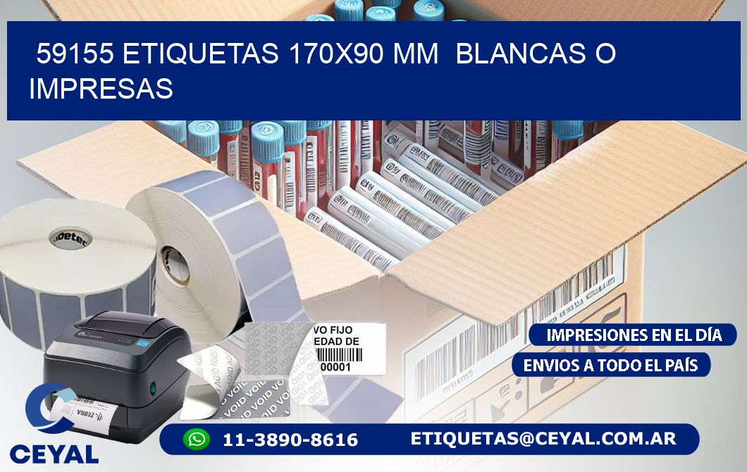 59155 ETIQUETAS 170x90 mm BLANCAS O IMPRESAS