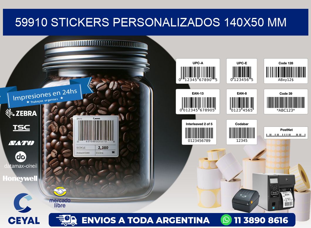 59910 STICKERS PERSONALIZADOS 140x50 mm