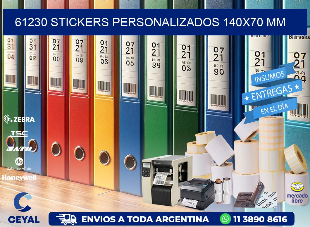 61230 STICKERS PERSONALIZADOS 140x70 mm