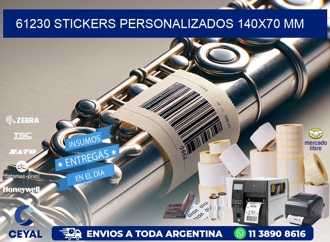 61230 STICKERS PERSONALIZADOS 140x70 mm