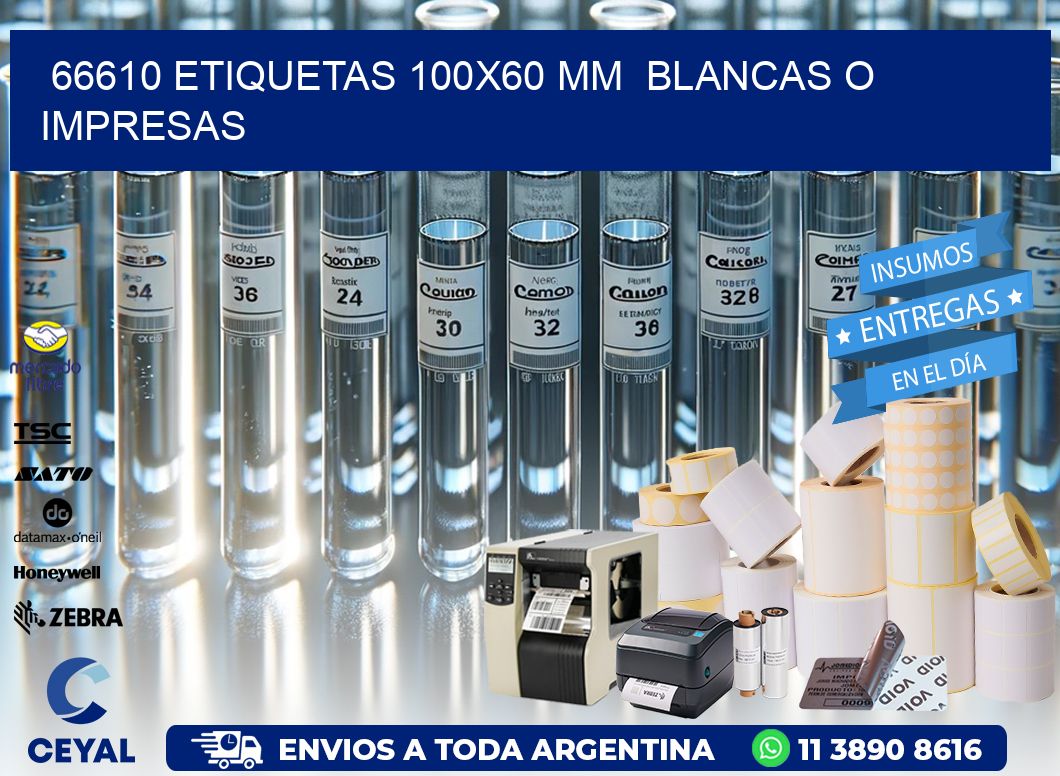 66610 ETIQUETAS 100×60 mm  BLANCAS O IMPRESAS