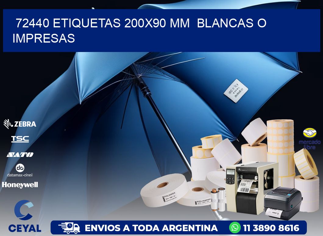 72440 ETIQUETAS 200x90 mm BLANCAS O IMPRESAS