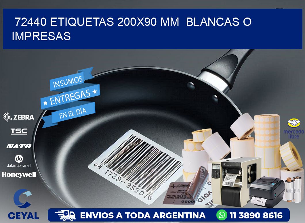 72440 ETIQUETAS 200x90 mm BLANCAS O IMPRESAS