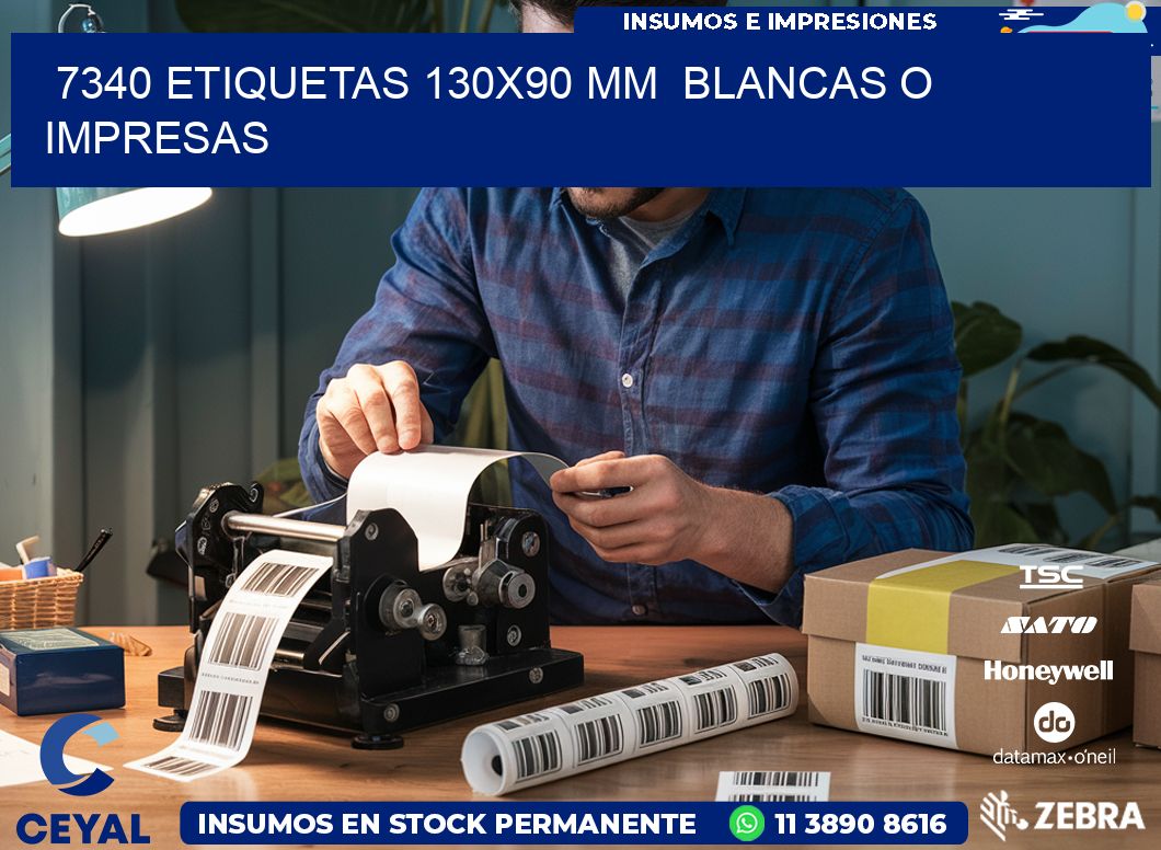 7340 ETIQUETAS 130×90 mm  BLANCAS O IMPRESAS