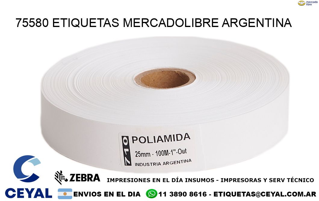 75580 ETIQUETAS MERCADOLIBRE ARGENTINA