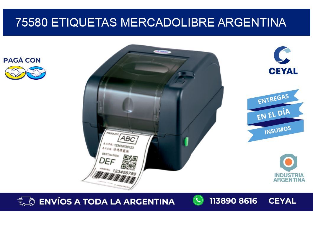 75580 ETIQUETAS MERCADOLIBRE ARGENTINA