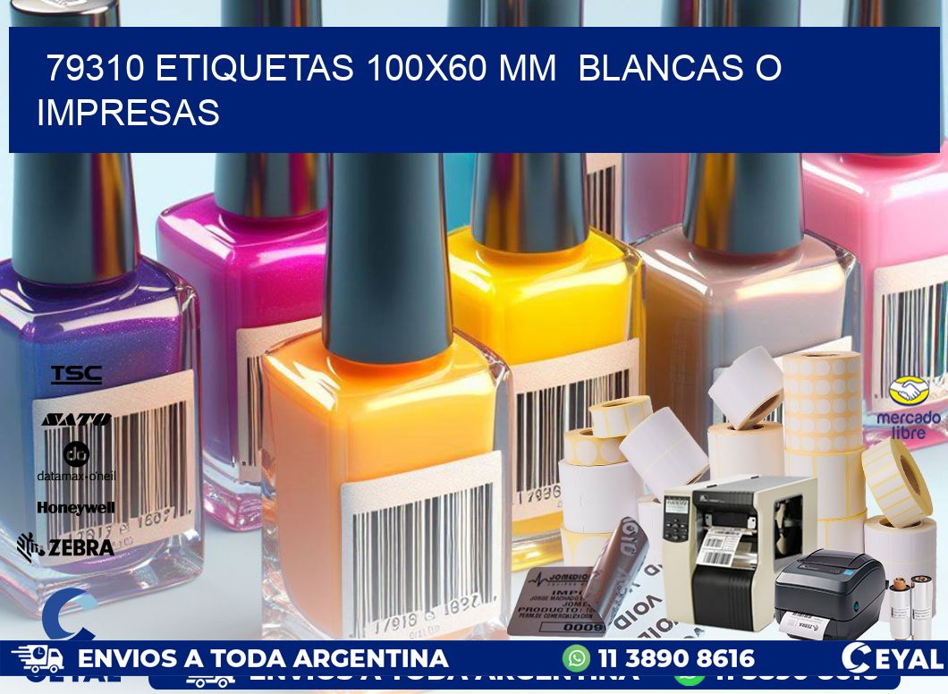 79310 ETIQUETAS 100×60 mm  BLANCAS O IMPRESAS