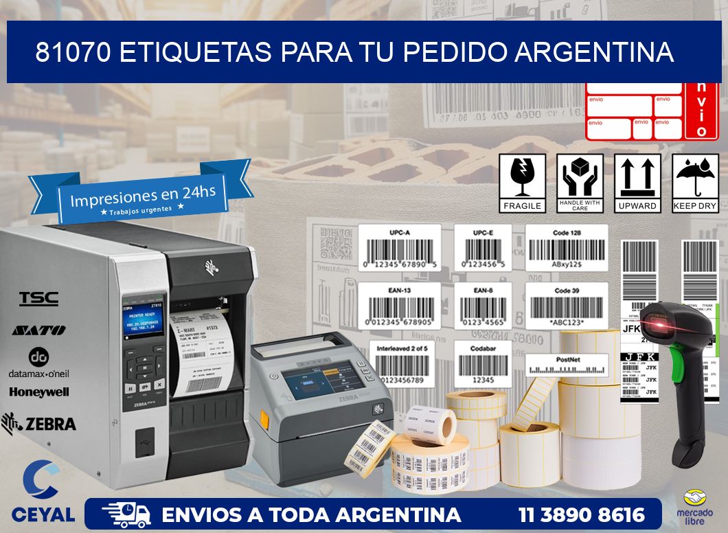 81070 ETIQUETAS PARA TU PEDIDO ARGENTINA