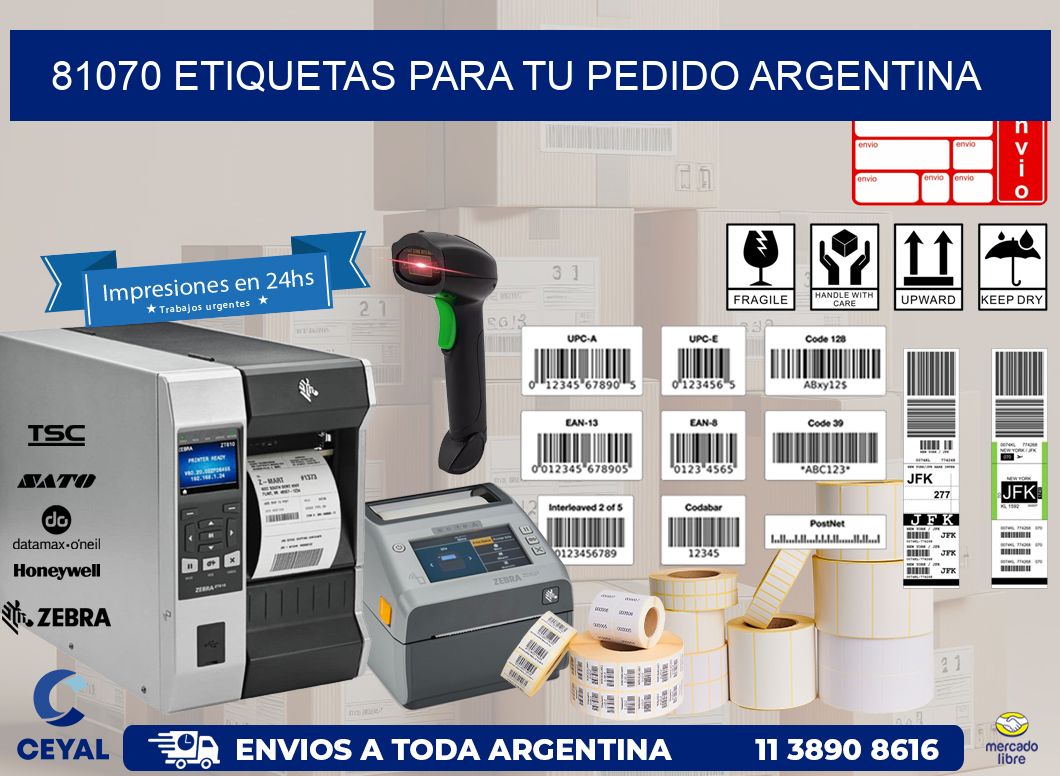 81070 ETIQUETAS PARA TU PEDIDO ARGENTINA