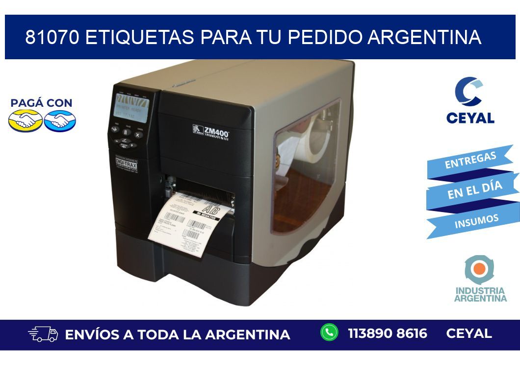 81070 ETIQUETAS PARA TU PEDIDO ARGENTINA