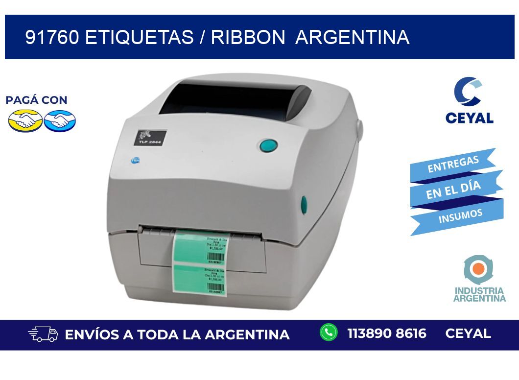 91760 ETIQUETAS / RIBBON  ARGENTINA