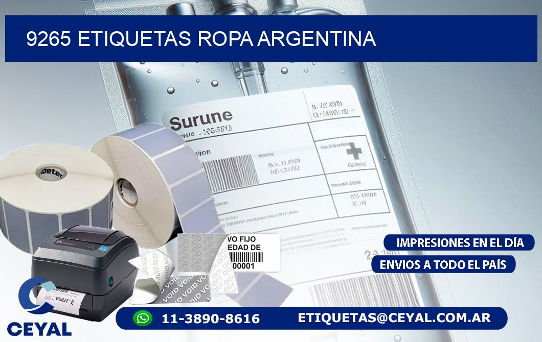 9265 ETIQUETAS ROPA ARGENTINA