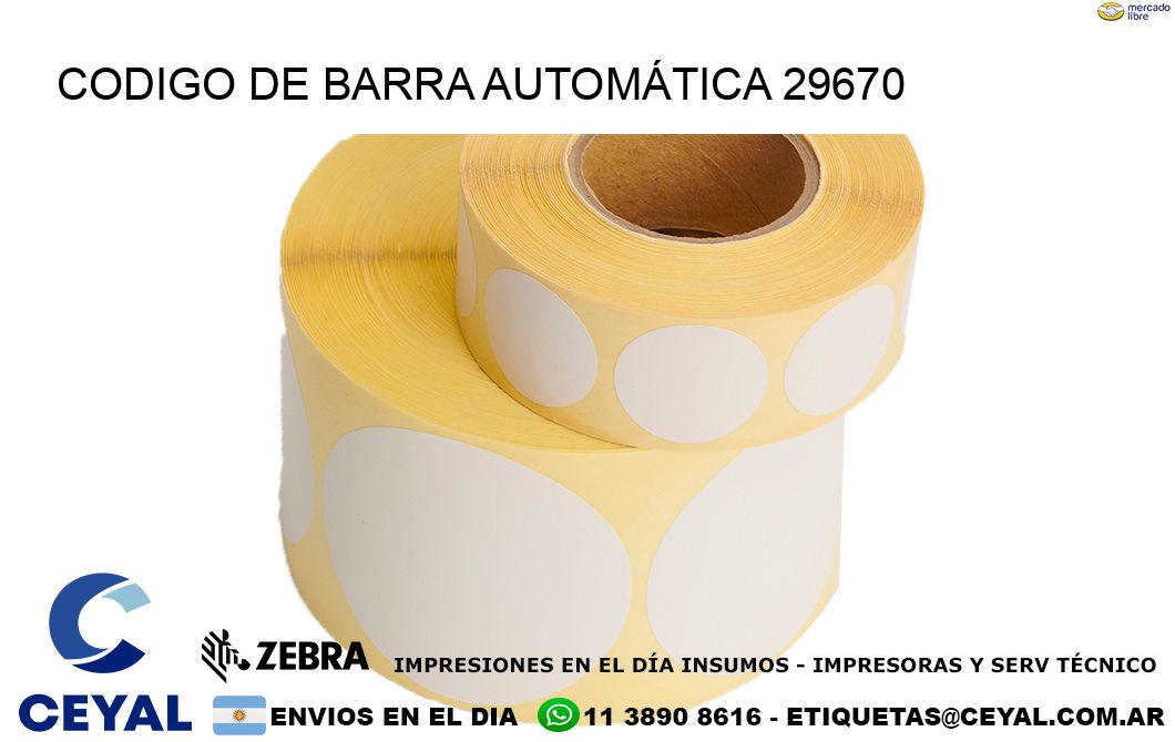 CODIGO DE BARRA AUTOMÁTICA 29670
