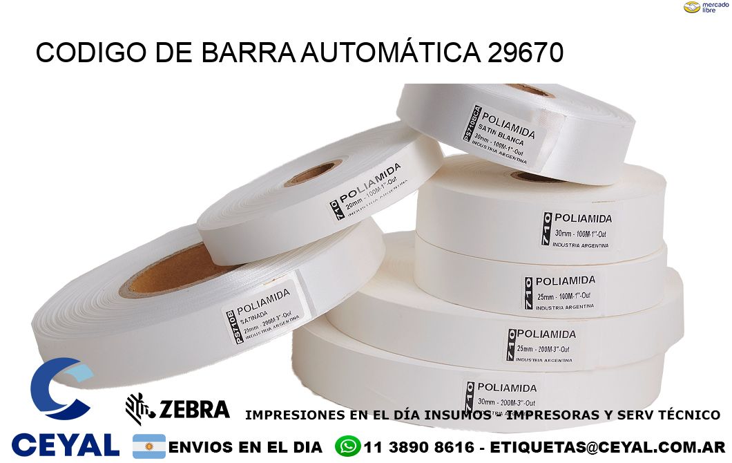 CODIGO DE BARRA AUTOMÁTICA 29670