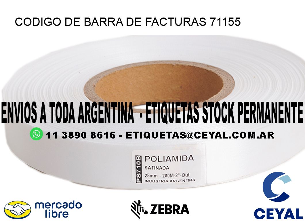 CODIGO DE BARRA DE FACTURAS 71155