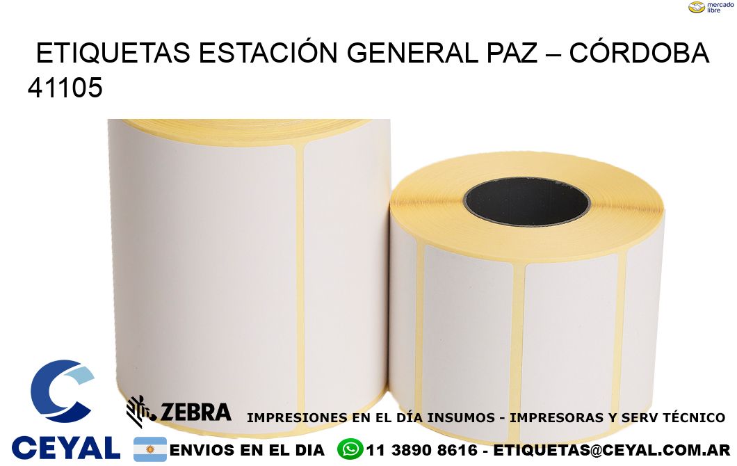 ETIQUETAS ESTACIÓN GENERAL PAZ – CÓRDOBA 41105