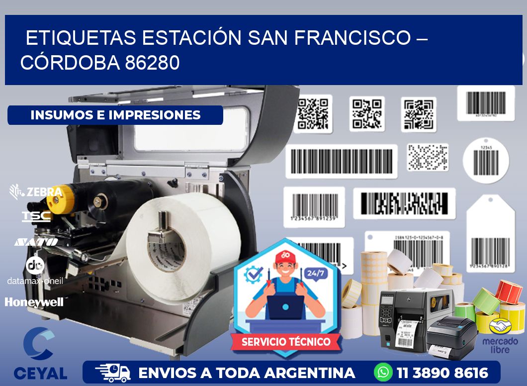 ETIQUETAS ESTACIÓN SAN FRANCISCO – CÓRDOBA 86280