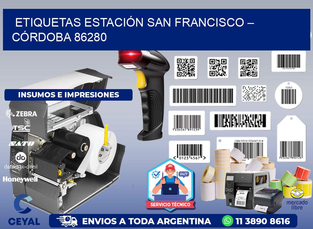 ETIQUETAS ESTACIÓN SAN FRANCISCO – CÓRDOBA 86280