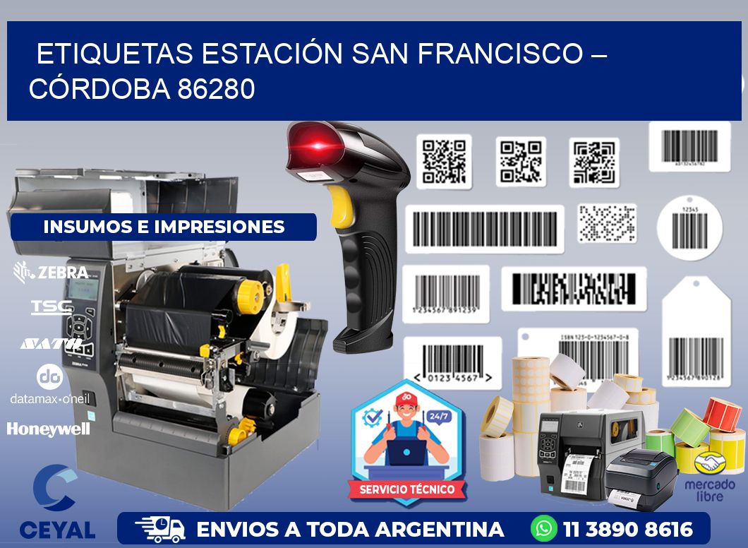 ETIQUETAS ESTACIÓN SAN FRANCISCO – CÓRDOBA 86280