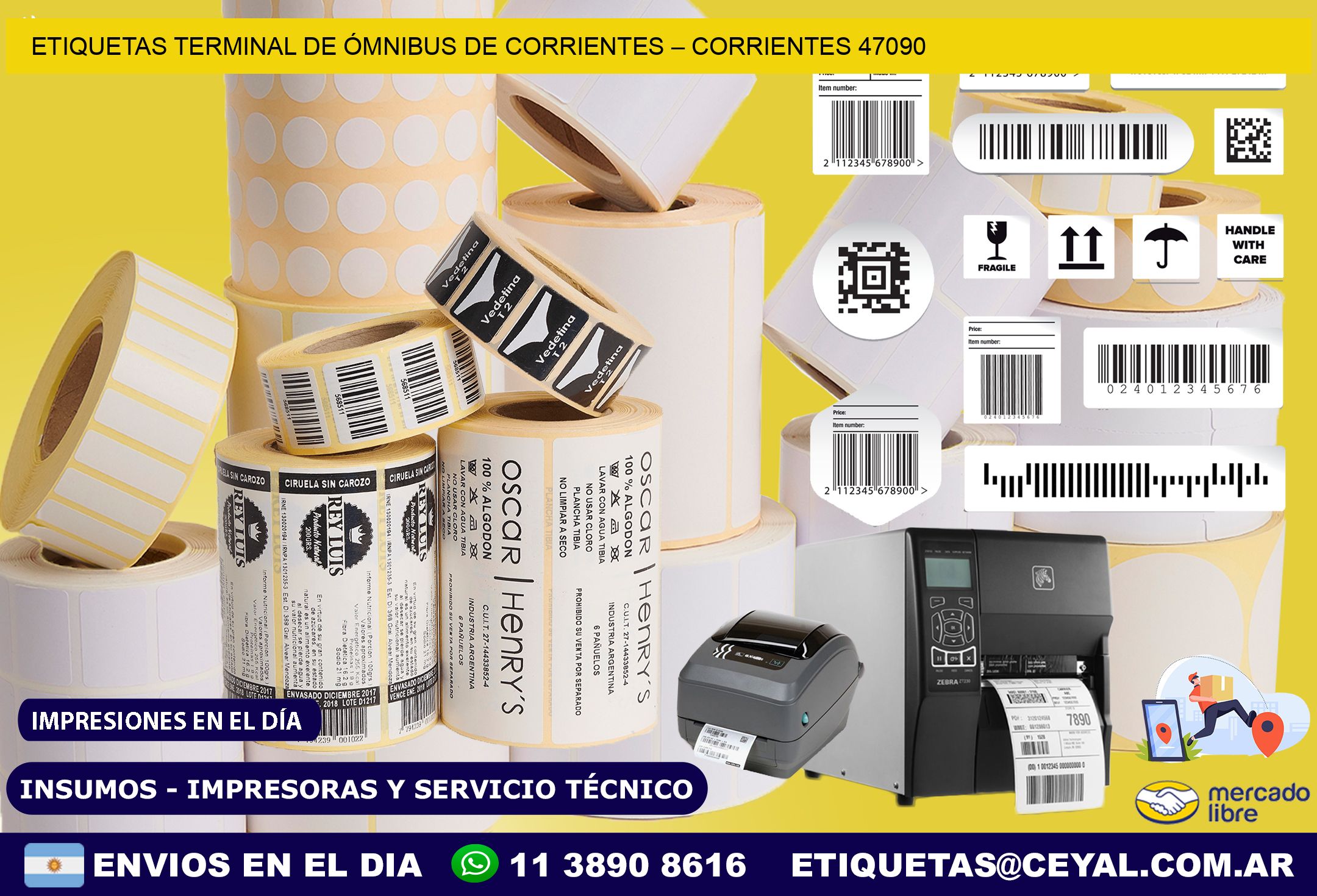ETIQUETAS TERMINAL DE ÓMNIBUS DE CORRIENTES – CORRIENTES 47090