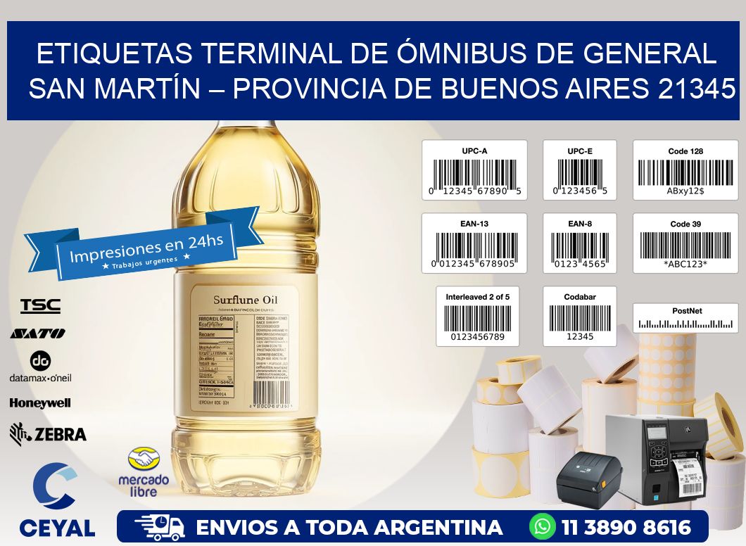 ETIQUETAS TERMINAL DE ÓMNIBUS DE GENERAL SAN MARTÍN – PROVINCIA DE BUENOS AIRES 21345