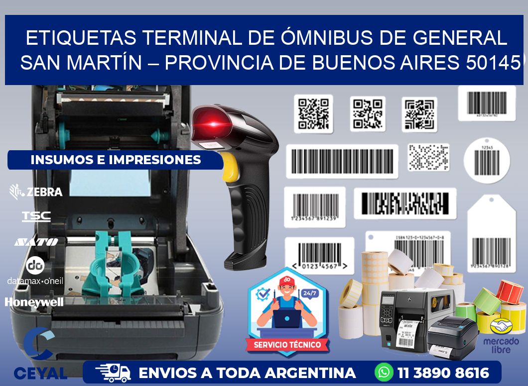 ETIQUETAS TERMINAL DE ÓMNIBUS DE GENERAL SAN MARTÍN – PROVINCIA DE BUENOS AIRES 50145
