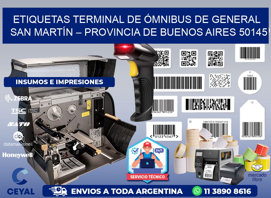 ETIQUETAS TERMINAL DE ÓMNIBUS DE GENERAL SAN MARTÍN – PROVINCIA DE BUENOS AIRES 50145