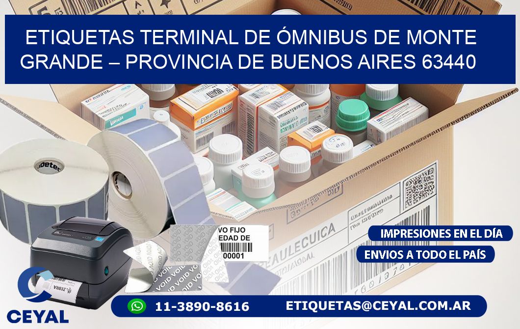 ETIQUETAS TERMINAL DE ÓMNIBUS DE MONTE GRANDE – PROVINCIA DE BUENOS AIRES 63440
