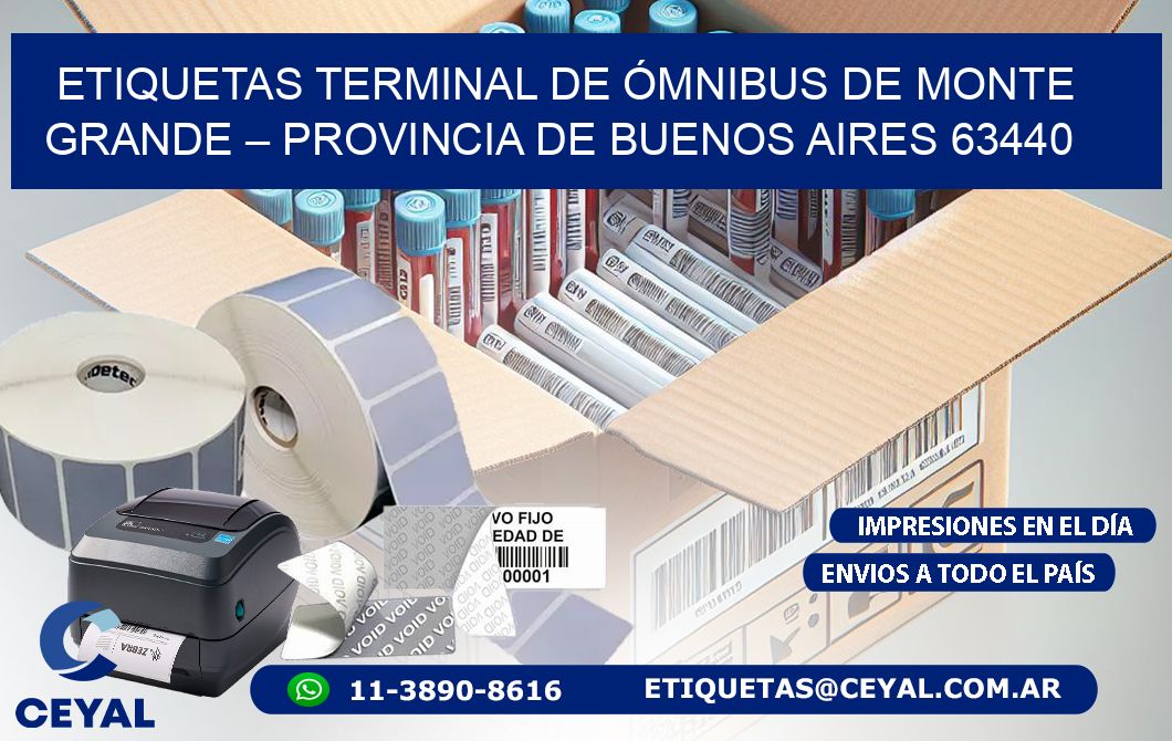 ETIQUETAS TERMINAL DE ÓMNIBUS DE MONTE GRANDE – PROVINCIA DE BUENOS AIRES 63440