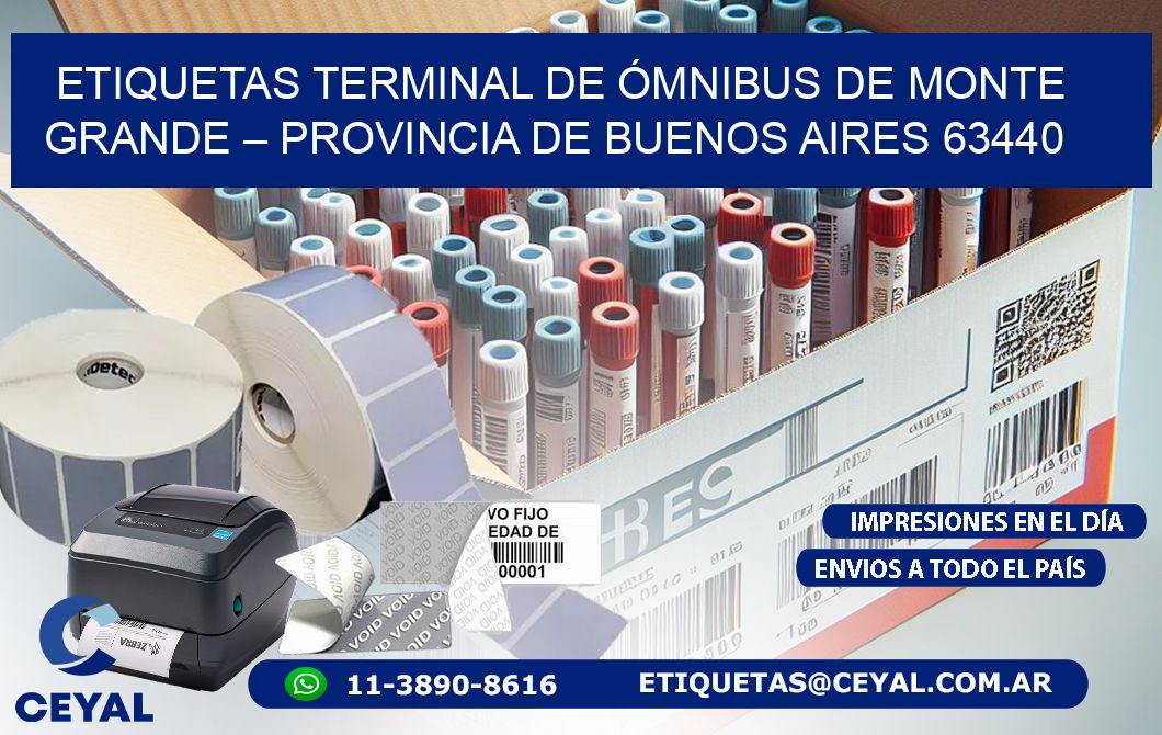 ETIQUETAS TERMINAL DE ÓMNIBUS DE MONTE GRANDE – PROVINCIA DE BUENOS AIRES 63440