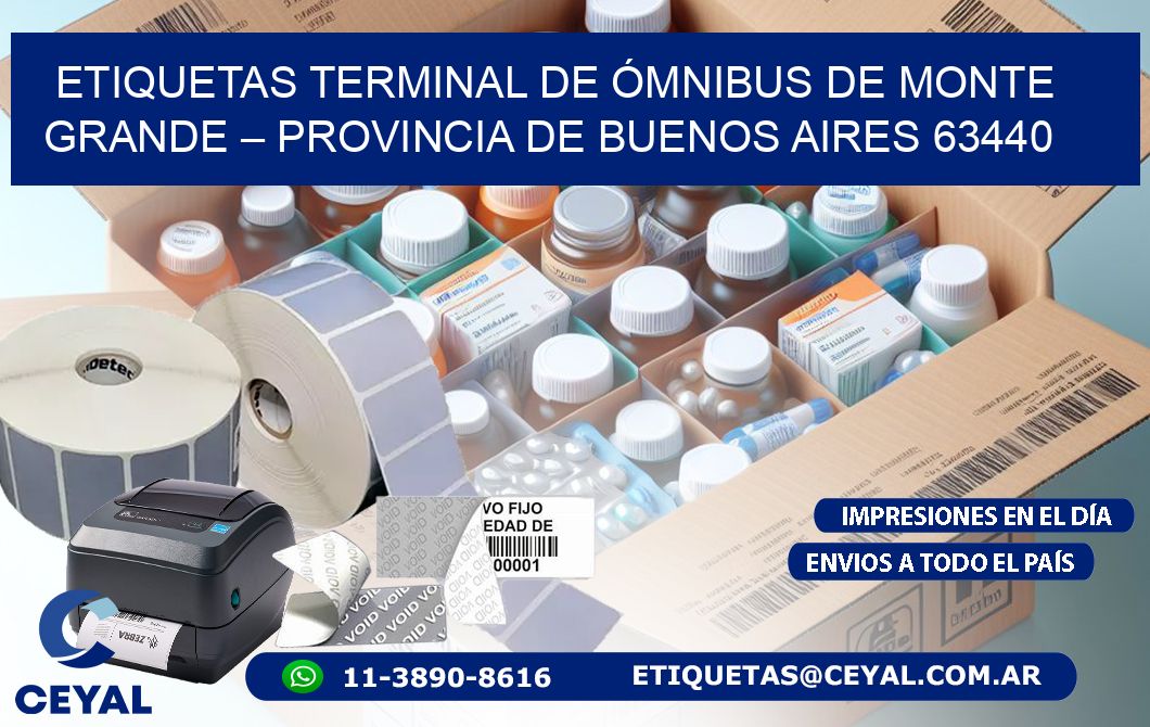 ETIQUETAS TERMINAL DE ÓMNIBUS DE MONTE GRANDE – PROVINCIA DE BUENOS AIRES 63440