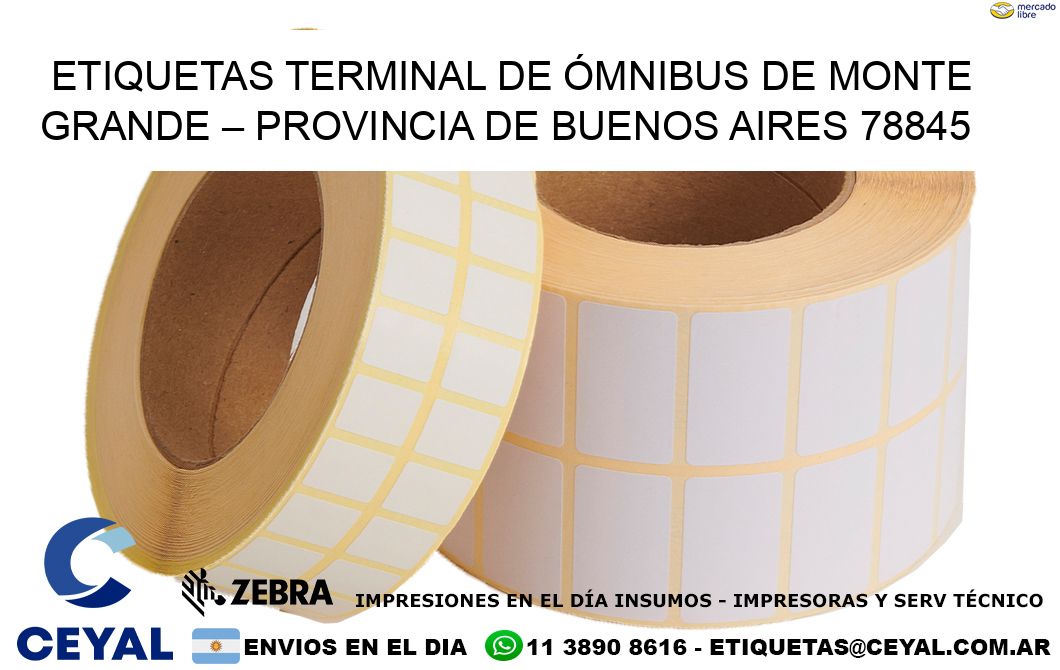 ETIQUETAS TERMINAL DE ÓMNIBUS DE MONTE GRANDE – PROVINCIA DE BUENOS AIRES 78845