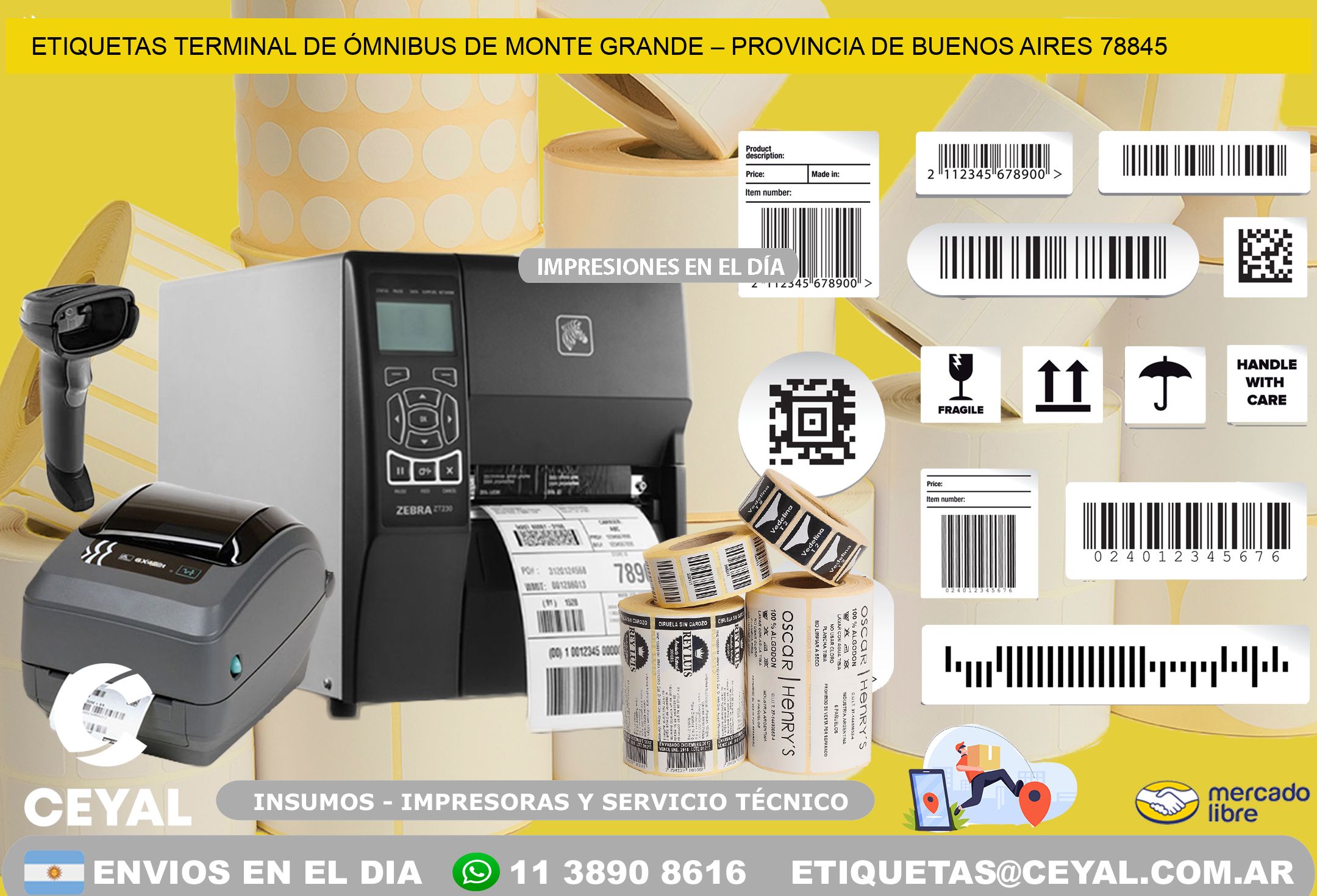 ETIQUETAS TERMINAL DE ÓMNIBUS DE MONTE GRANDE – PROVINCIA DE BUENOS AIRES 78845