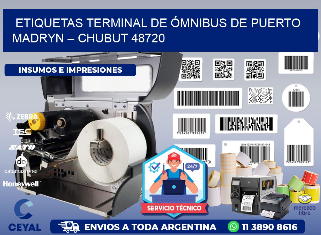 ETIQUETAS TERMINAL DE ÓMNIBUS DE PUERTO MADRYN – CHUBUT 48720
