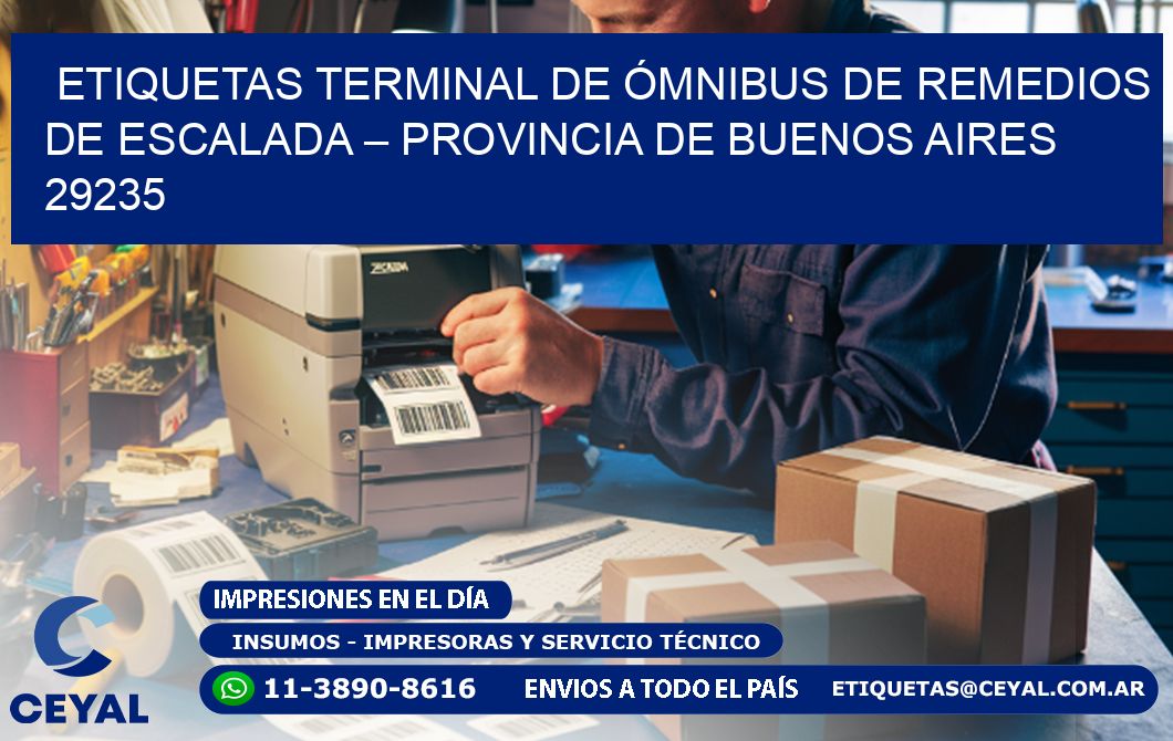 ETIQUETAS TERMINAL DE ÓMNIBUS DE REMEDIOS DE ESCALADA – PROVINCIA DE BUENOS AIRES 29235
