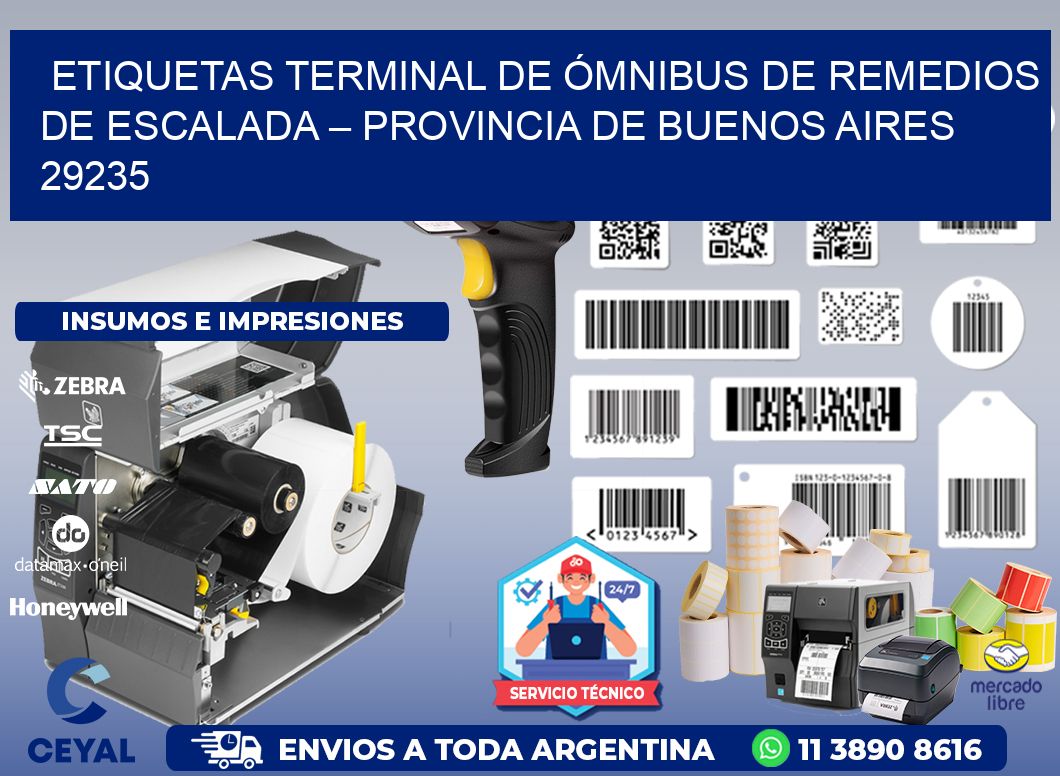 ETIQUETAS TERMINAL DE ÓMNIBUS DE REMEDIOS DE ESCALADA – PROVINCIA DE BUENOS AIRES 29235