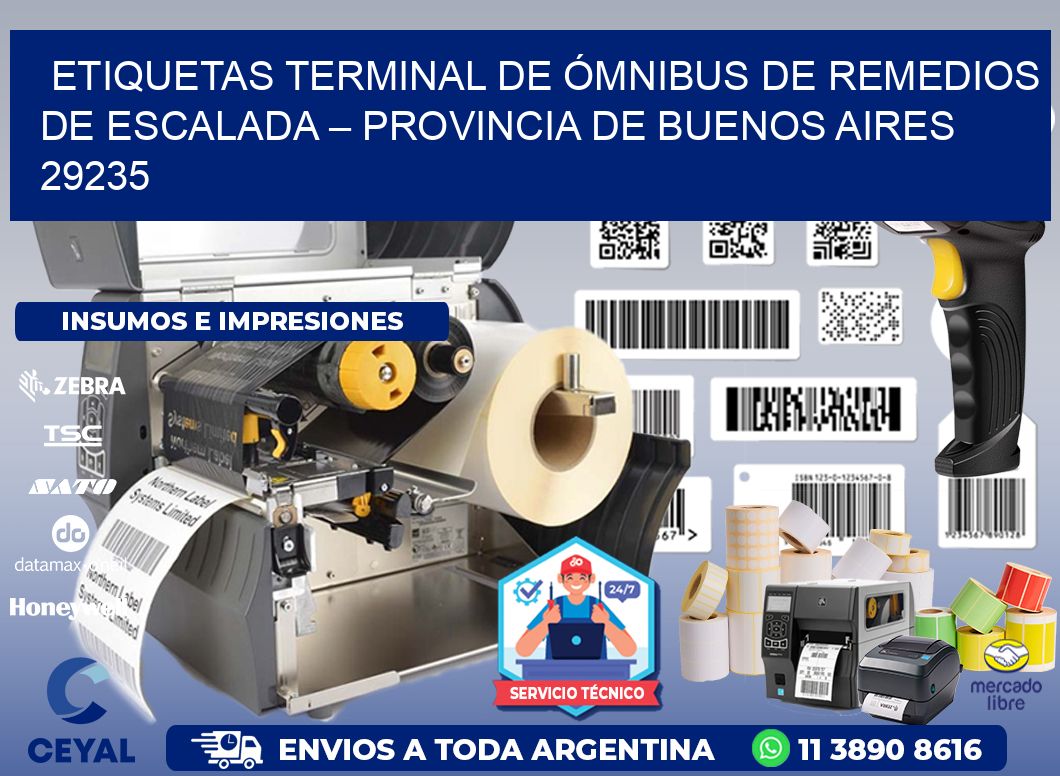 ETIQUETAS TERMINAL DE ÓMNIBUS DE REMEDIOS DE ESCALADA – PROVINCIA DE BUENOS AIRES 29235