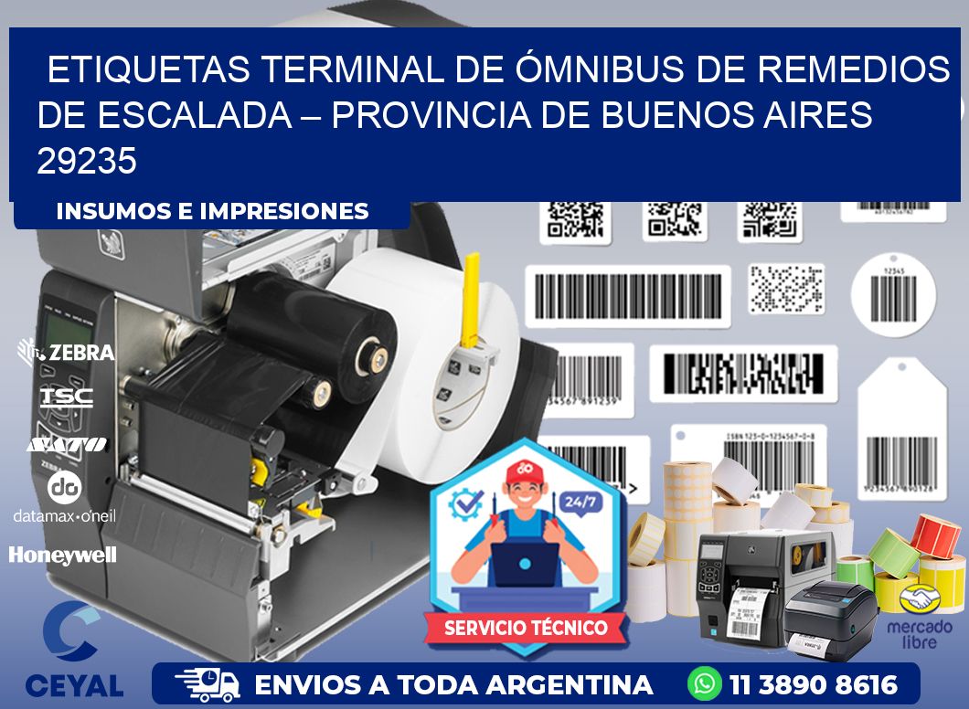 ETIQUETAS TERMINAL DE ÓMNIBUS DE REMEDIOS DE ESCALADA – PROVINCIA DE BUENOS AIRES 29235