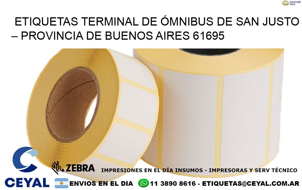 ETIQUETAS TERMINAL DE ÓMNIBUS DE SAN JUSTO – PROVINCIA DE BUENOS AIRES 61695