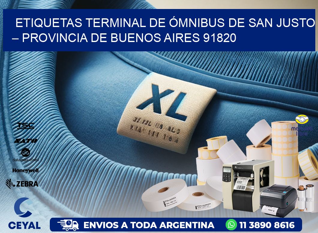 ETIQUETAS TERMINAL DE ÓMNIBUS DE SAN JUSTO – PROVINCIA DE BUENOS AIRES 91820