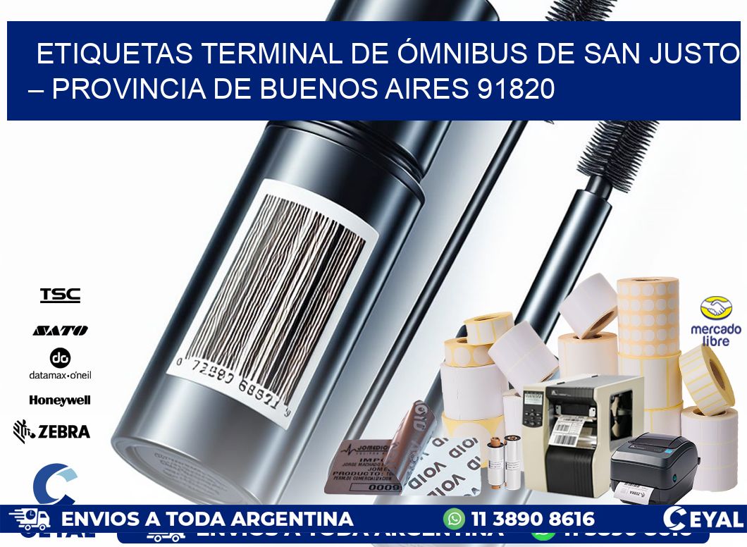 ETIQUETAS TERMINAL DE ÓMNIBUS DE SAN JUSTO – PROVINCIA DE BUENOS AIRES 91820