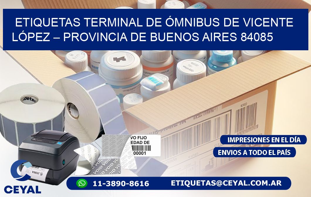 ETIQUETAS TERMINAL DE ÓMNIBUS DE VICENTE LÓPEZ – PROVINCIA DE BUENOS AIRES 84085