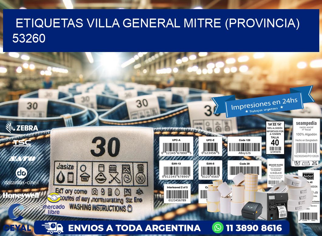 ETIQUETAS VILLA GENERAL MITRE (PROVINCIA) 53260