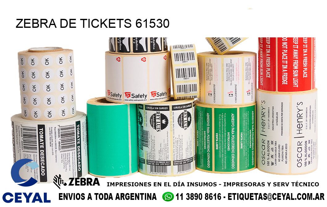 ZEBRA DE TICKETS 61530