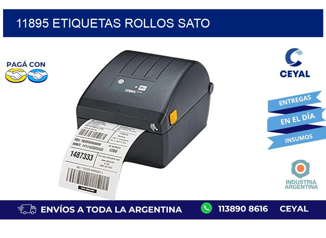 11895 ETIQUETAS ROLLOS SATO