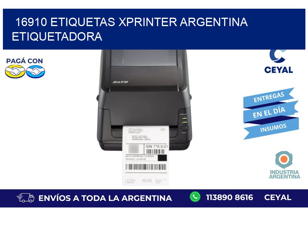 16910 etiquetas xprinter argentina ETIQUETADORA