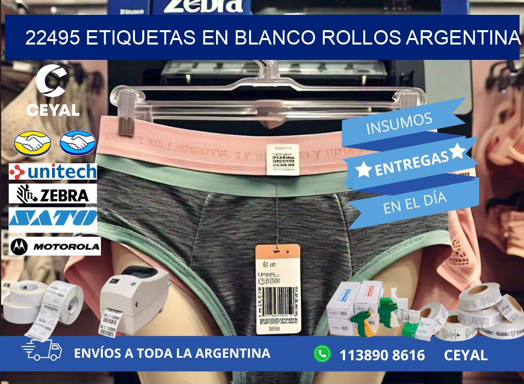 22495 ETIQUETAS EN BLANCO ROLLOS ARGENTINA