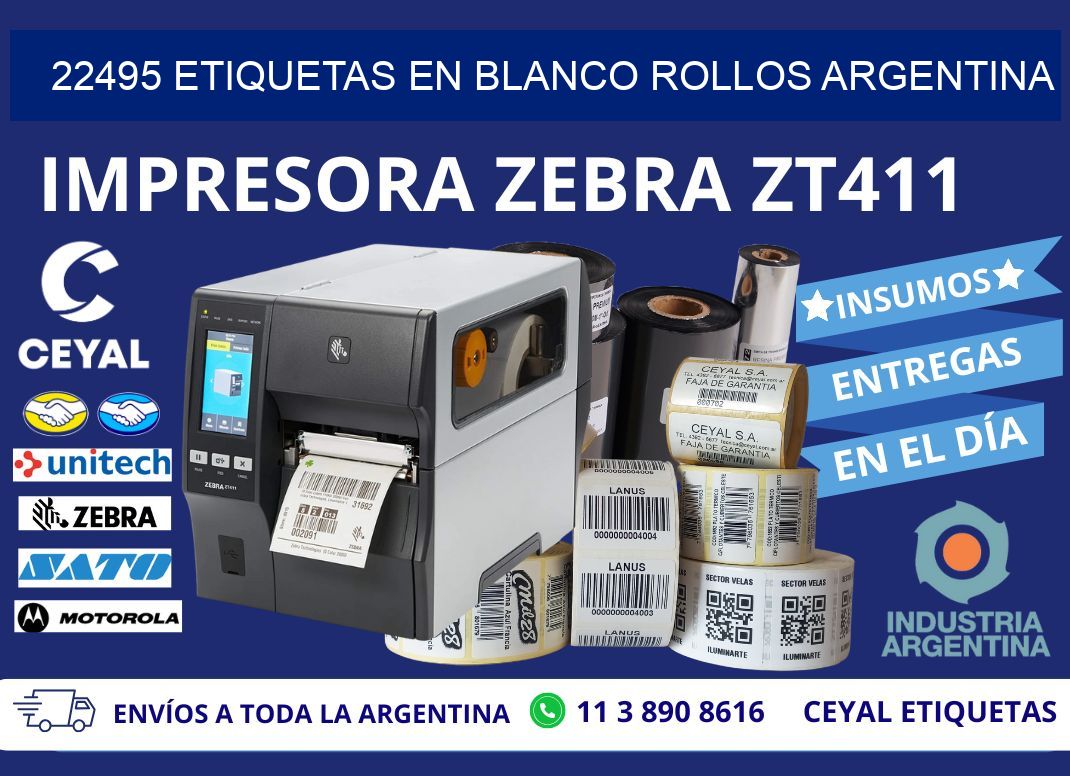 22495 ETIQUETAS EN BLANCO ROLLOS ARGENTINA