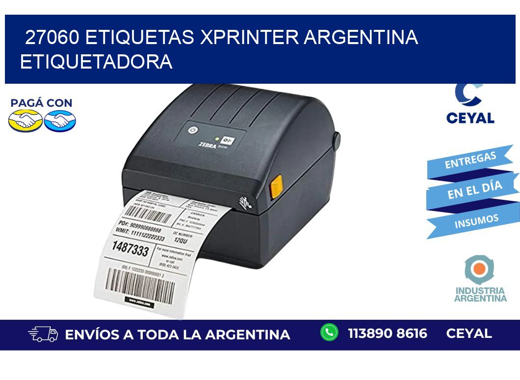 27060 etiquetas xprinter argentina ETIQUETADORA